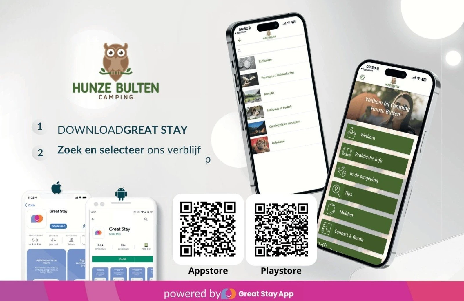 Camping hunze bulten in great stay app