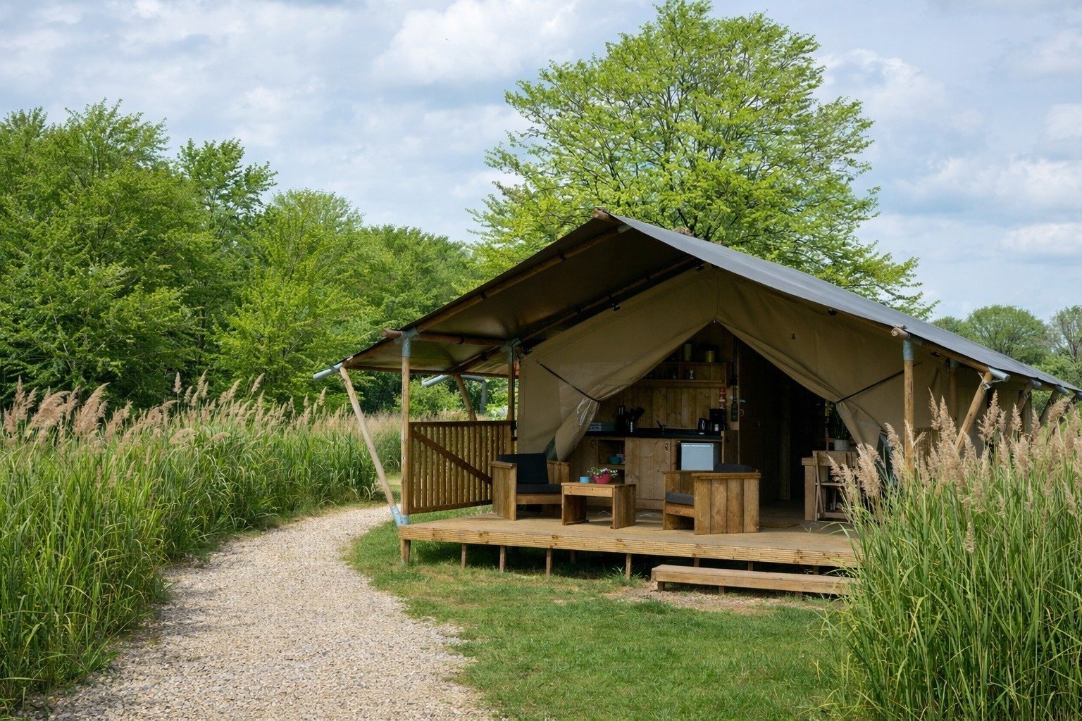 Binnenkort safaritenten op onze camping